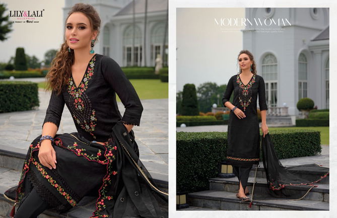 Miraan 3 By Lily Lali Jacquard Viscose Silk Readymade Suits Wholesale Price In Surat
